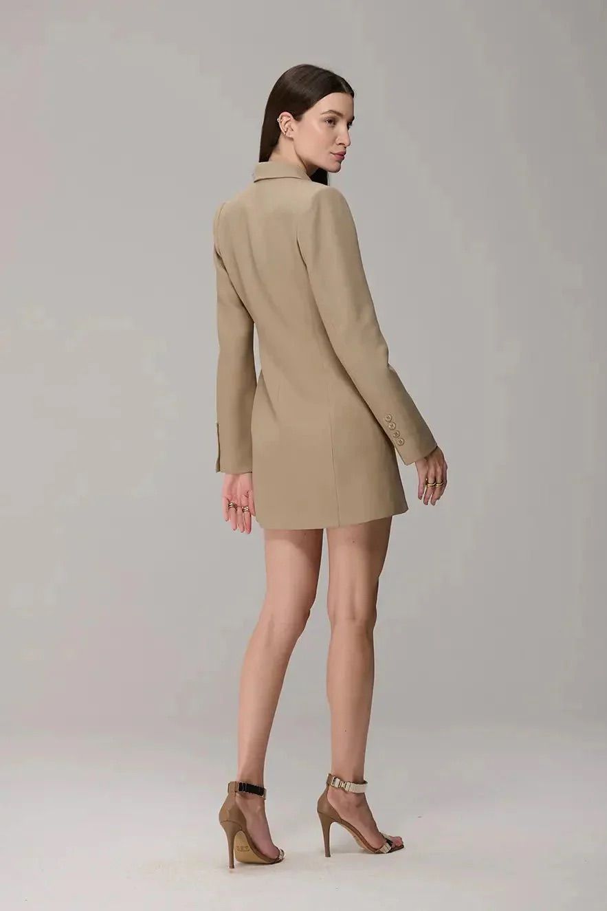 Caos - Metallic Wrap Blazer Dress