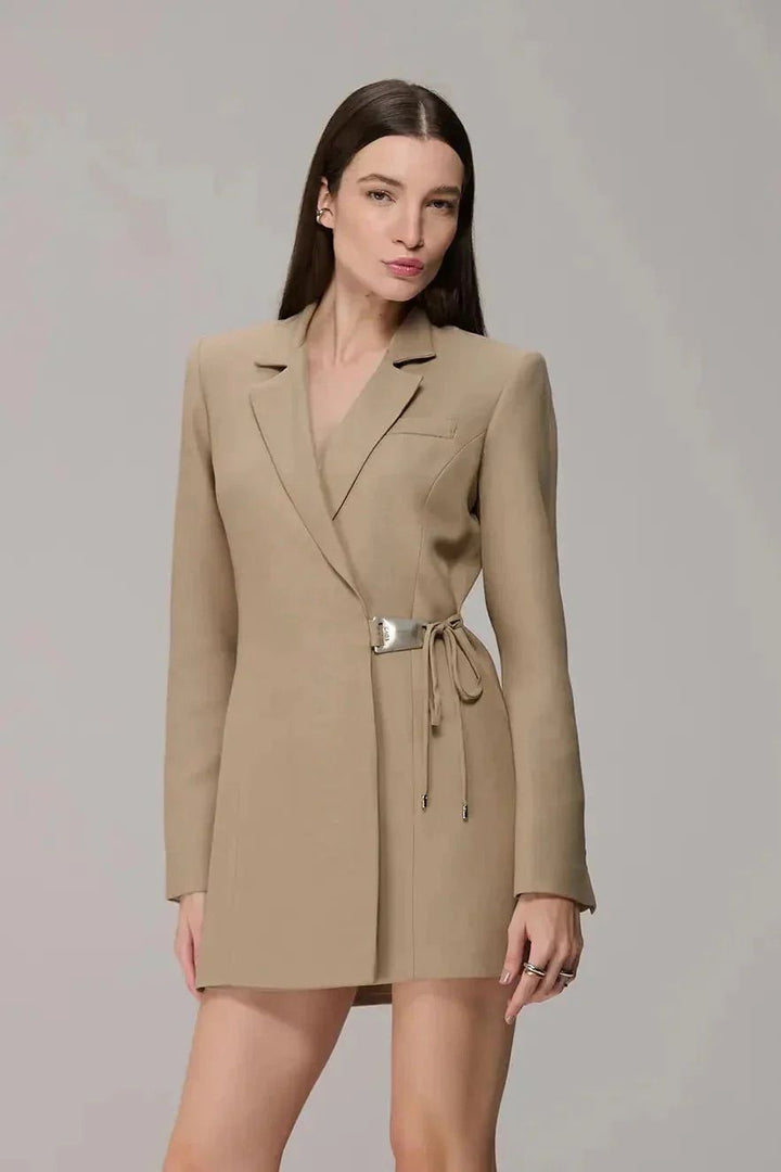 Caos - Metallic Wrap Blazer Dress