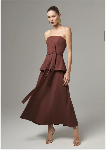 Lore - Tie Front Peplum Maxi Dress