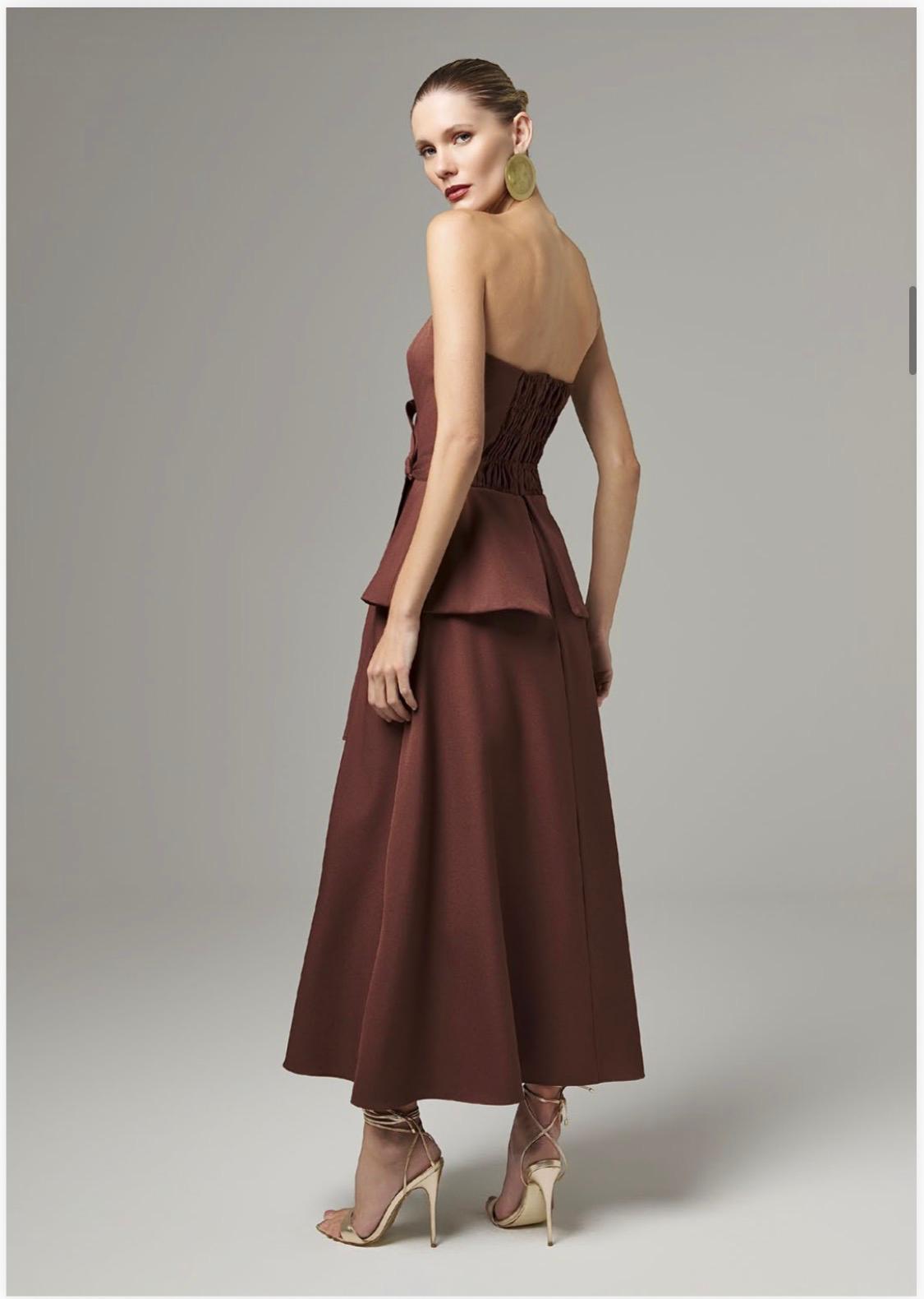 Lore - Tie Front Peplum Maxi Dress