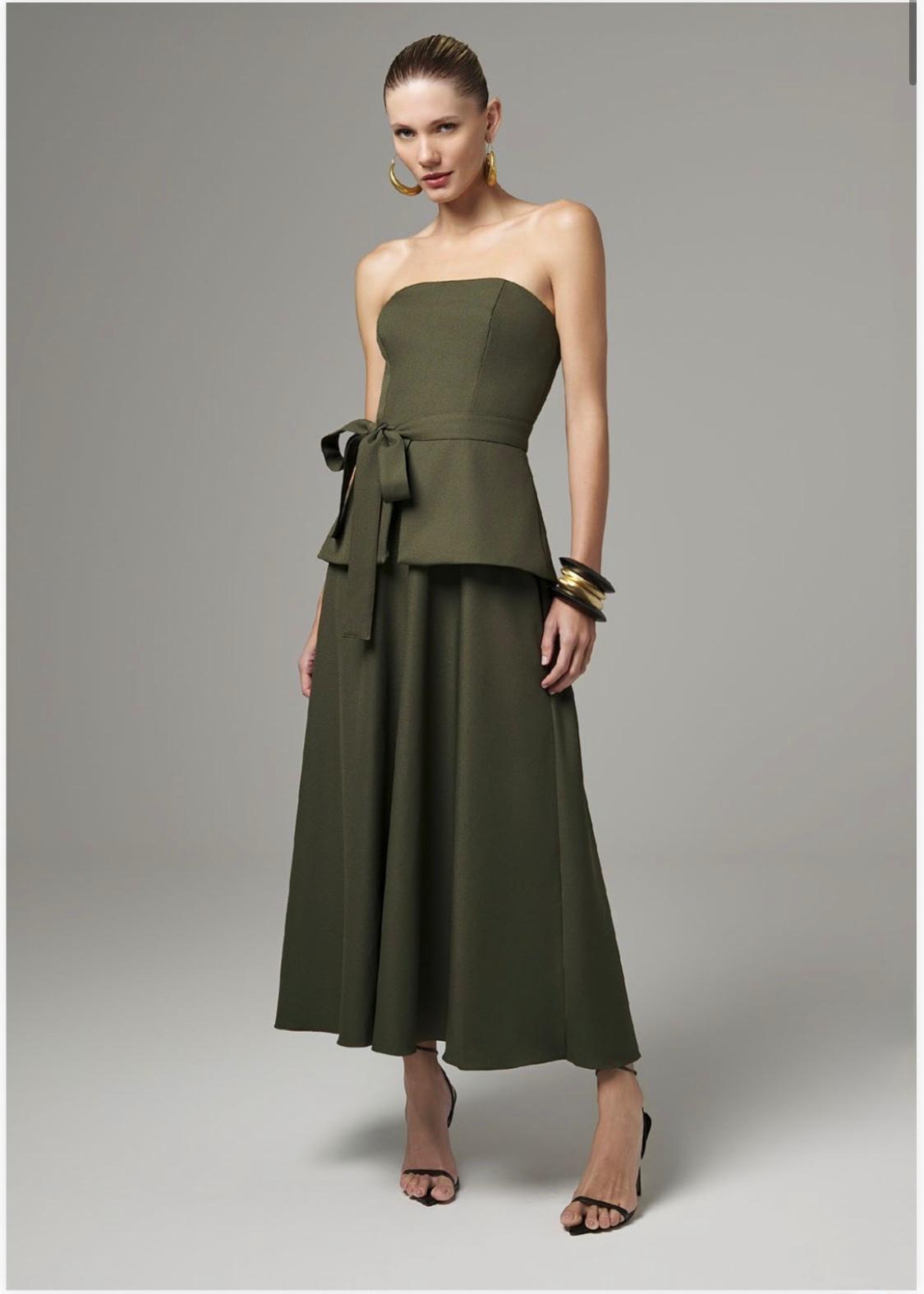 Lore - Tie Front Peplum Maxi Dress