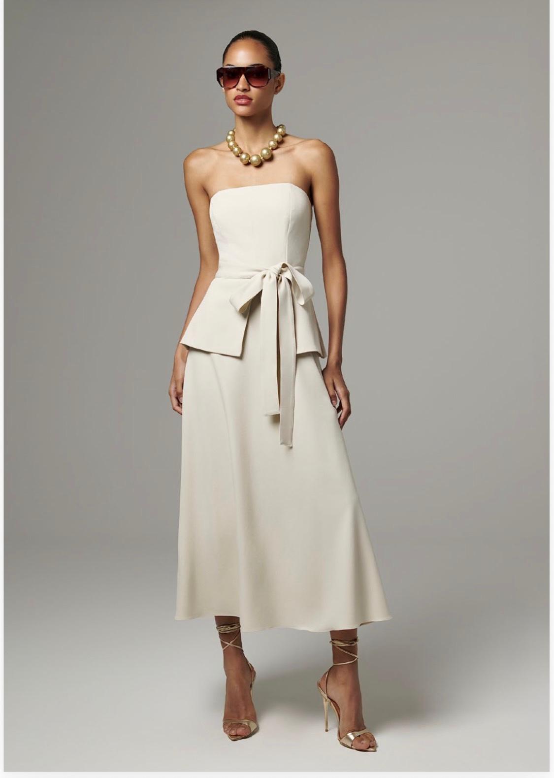 Lore - Tie Front Peplum Maxi Dress