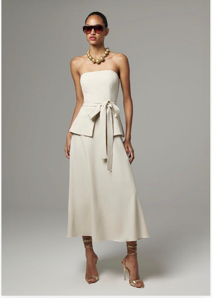 Lore - Tie Front Peplum Maxi Dress