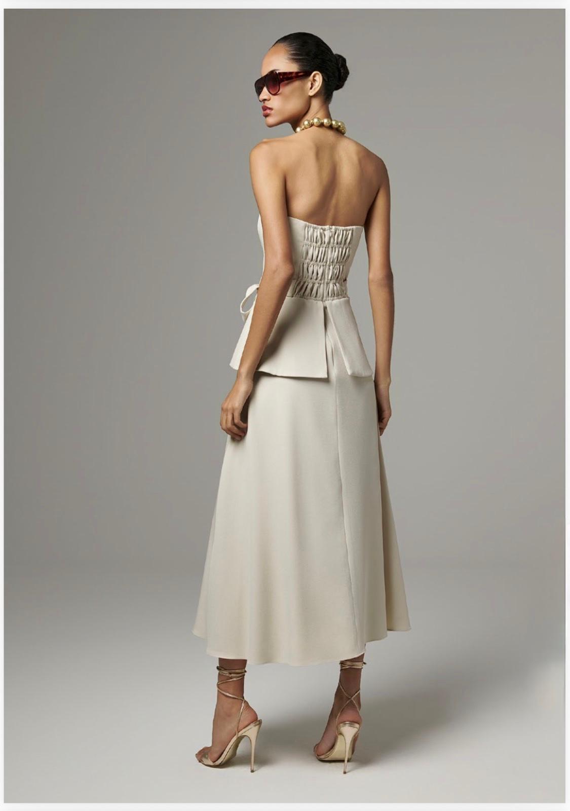 Lore - Tie Front Peplum Maxi Dress