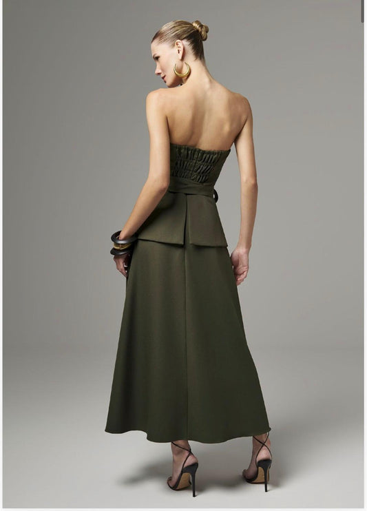 Lore - Tie Front Peplum Maxi Dress