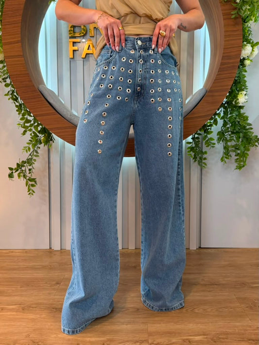 Caos - Jeans Eyelet Details