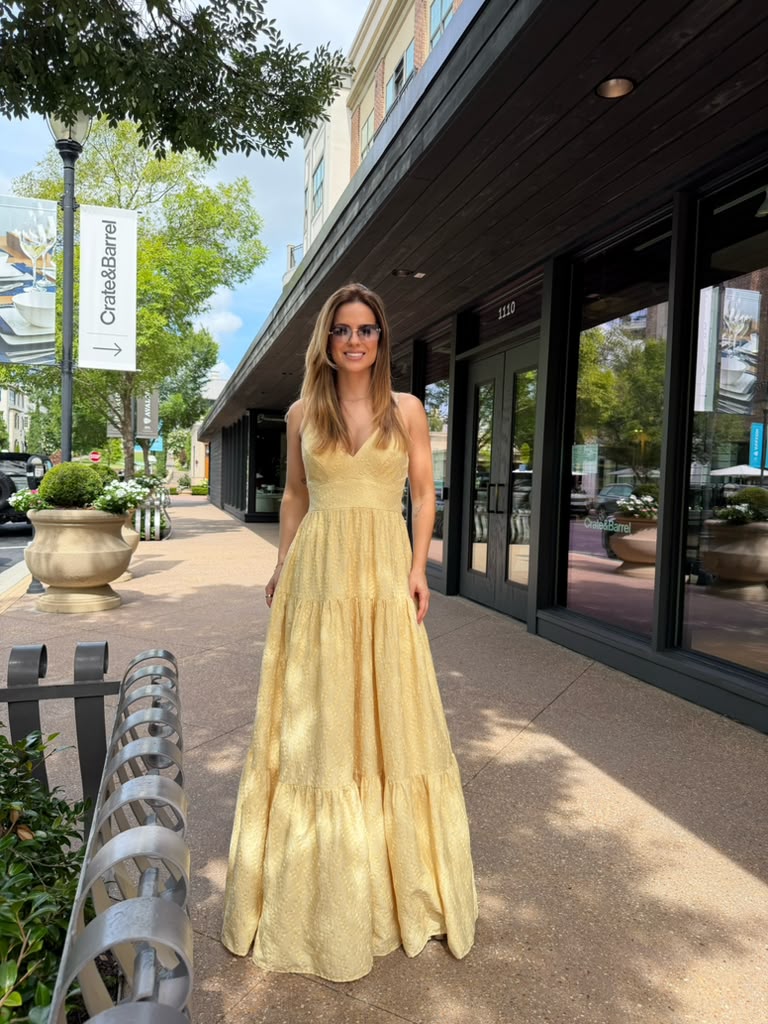 Lore - Long Layered Dress with Trim