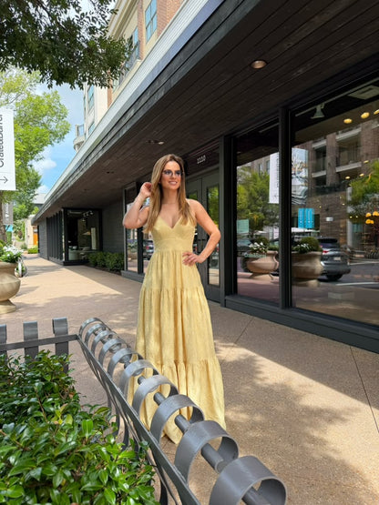 Lore - Long Layered Dress with Trim