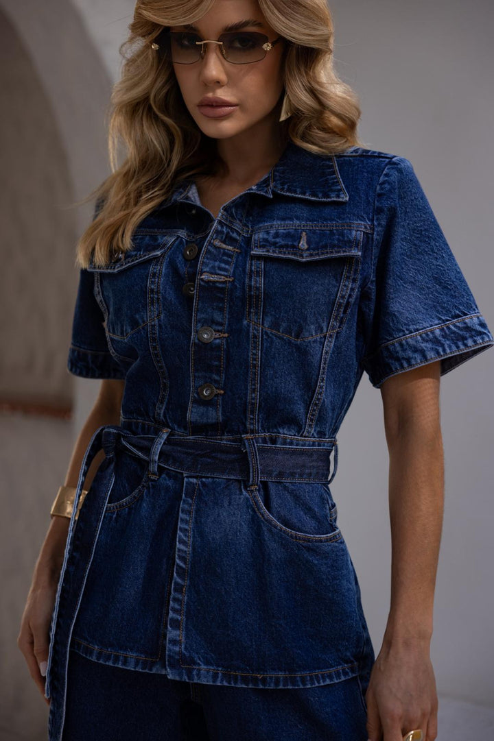 Contra Sensura - Denim TieWaist Jumpsuit