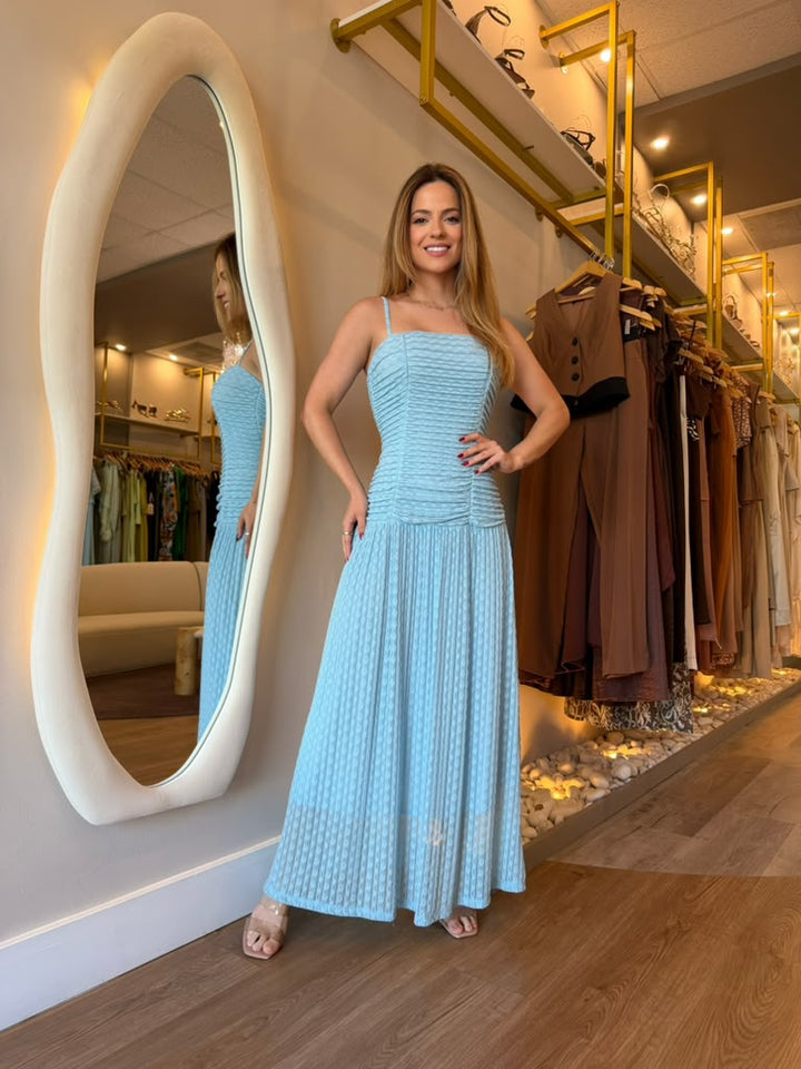 La Chocole - Ruched Lace Maxi Dress