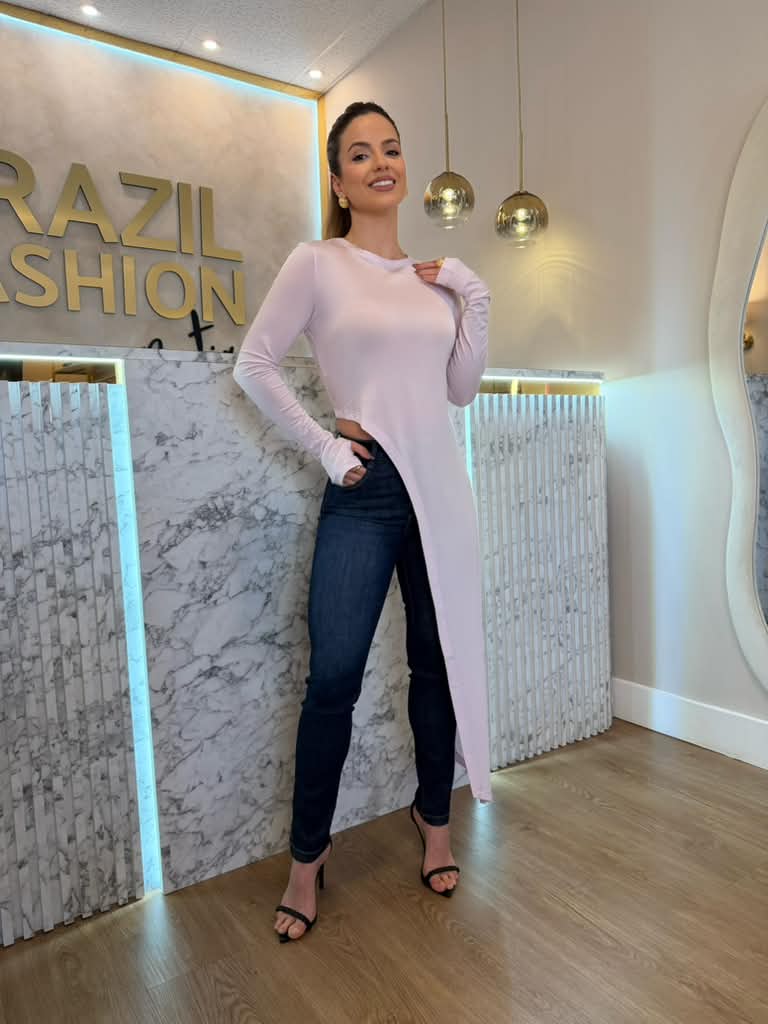 Caos - Long-Sleeve Top Side Point Hem
