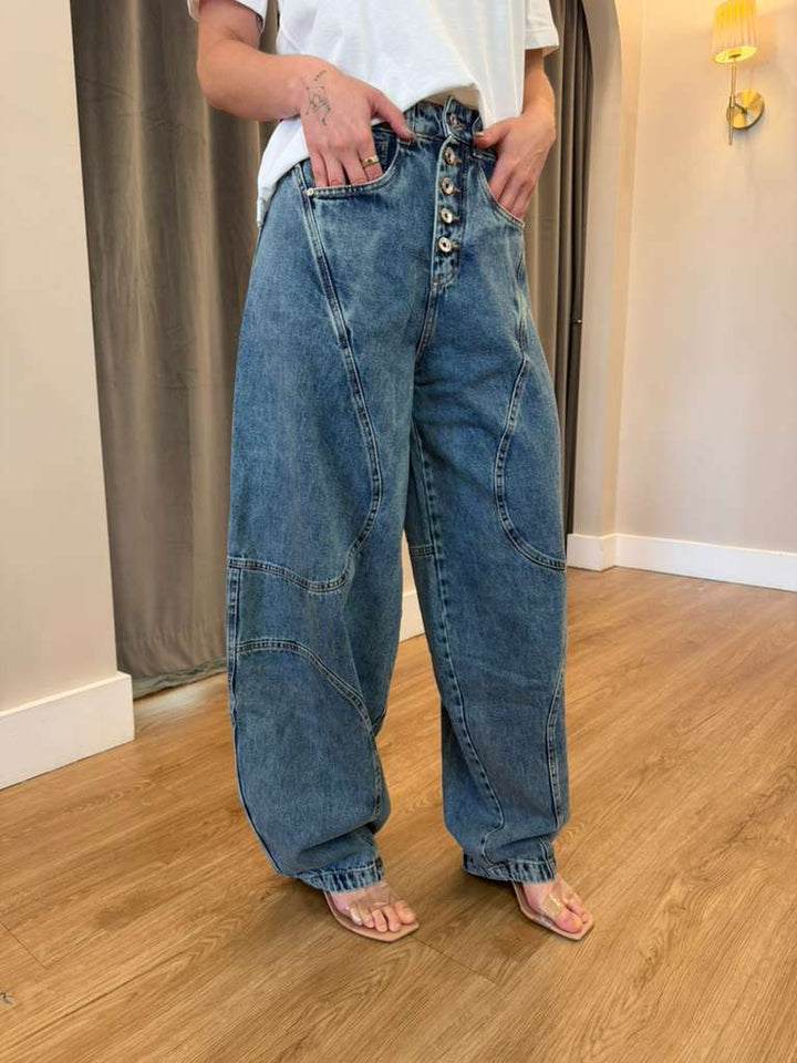 Bfly - Paneled Balloon-Leg Jeans
