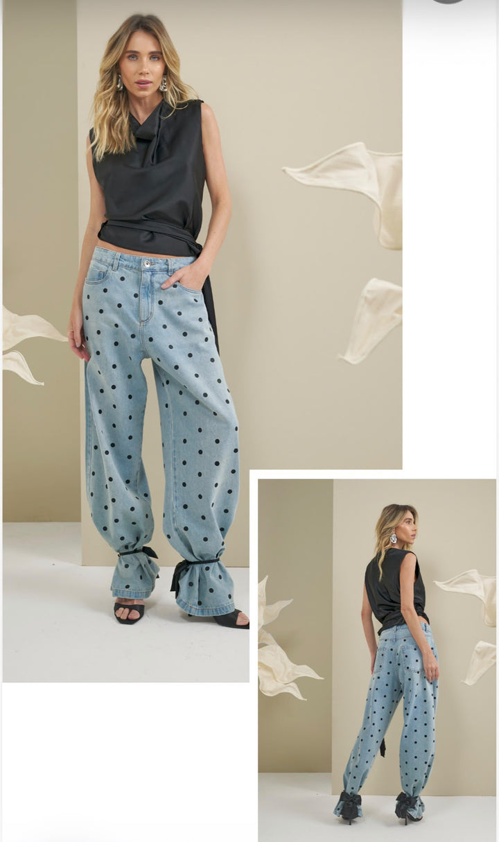Bfly - High Neck Tie Front Top