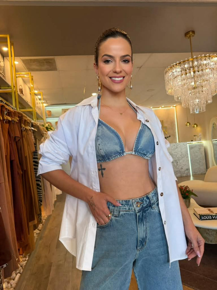 Bfly - Denim Triangle Top