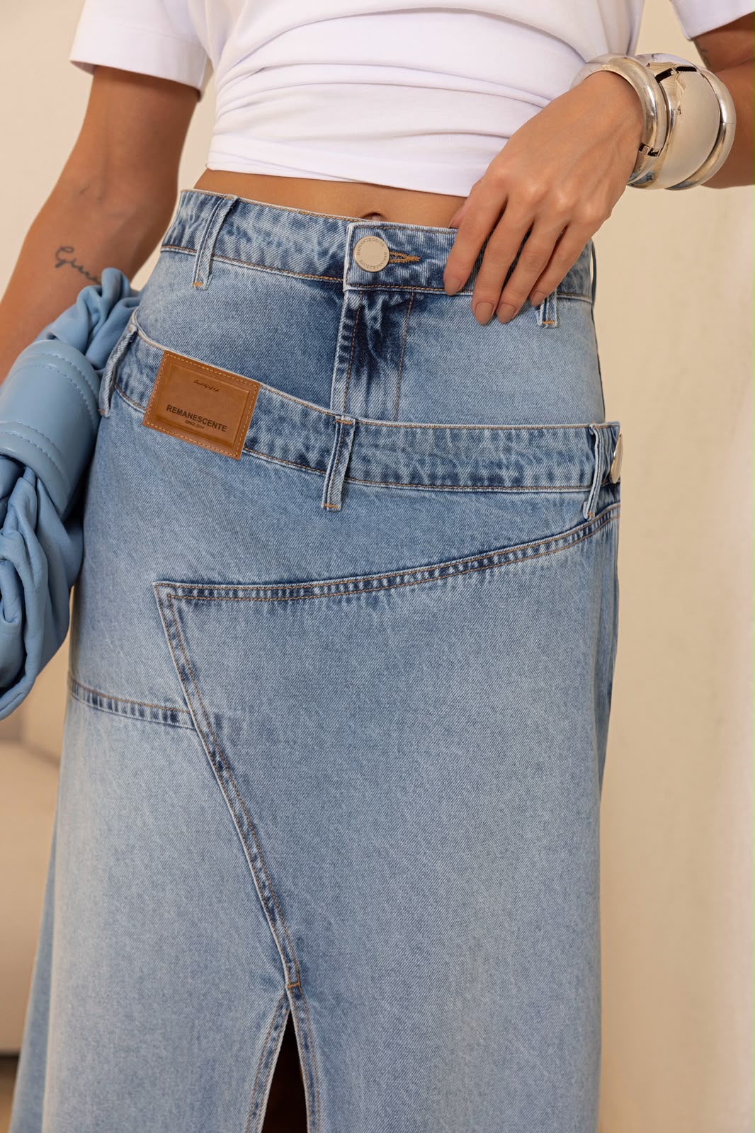Remanescente - Long Denim Skirt