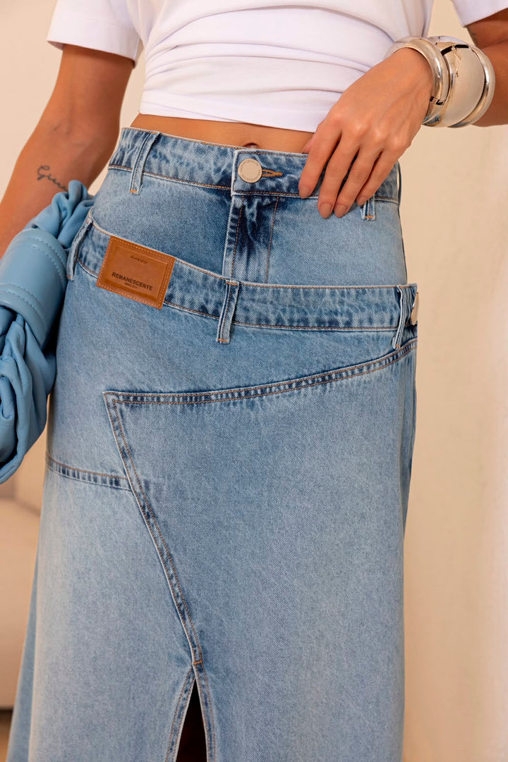 Remanescente - Long Denim Skirt