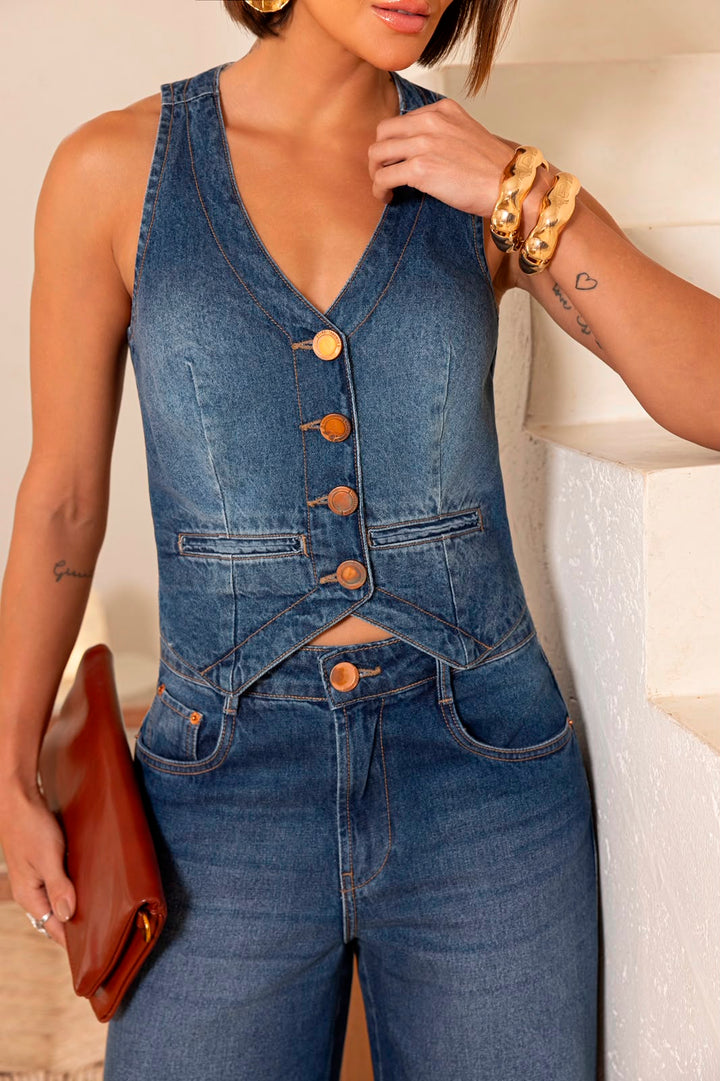 Remanescente - Denim Set with Vest
