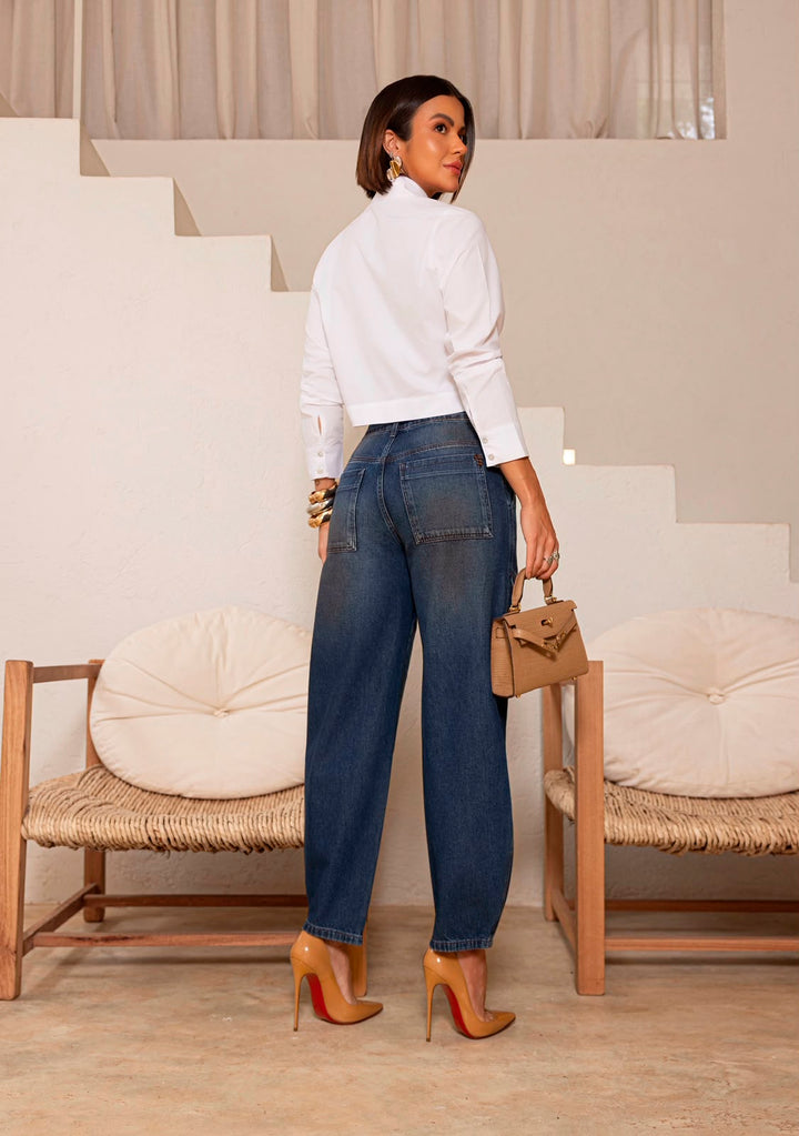 Remanescente - Sateen Cotton Cropped Shirt
