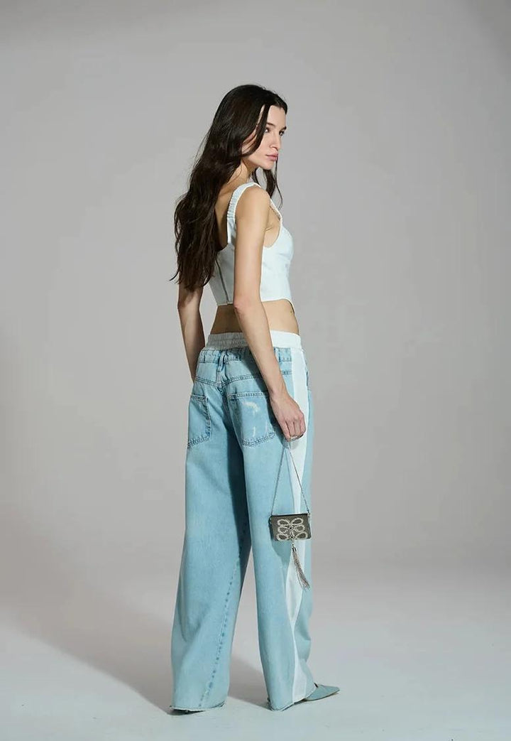 Caos - Wideleg Jeans W Nylon Details