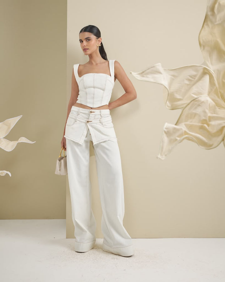 Bfly - Pants With Micro-skirt / Corset Set