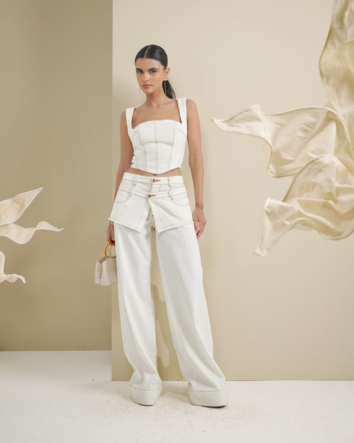 Bfly - Pants With Micro-skirt / Corset Set