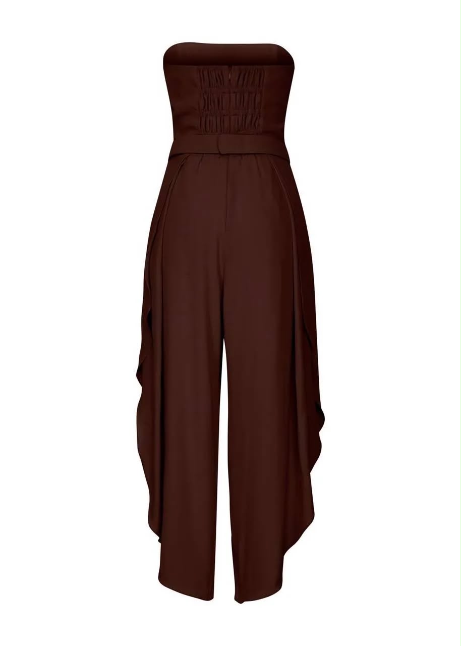 Lore - Strapless Jumpsuit with Ruffles