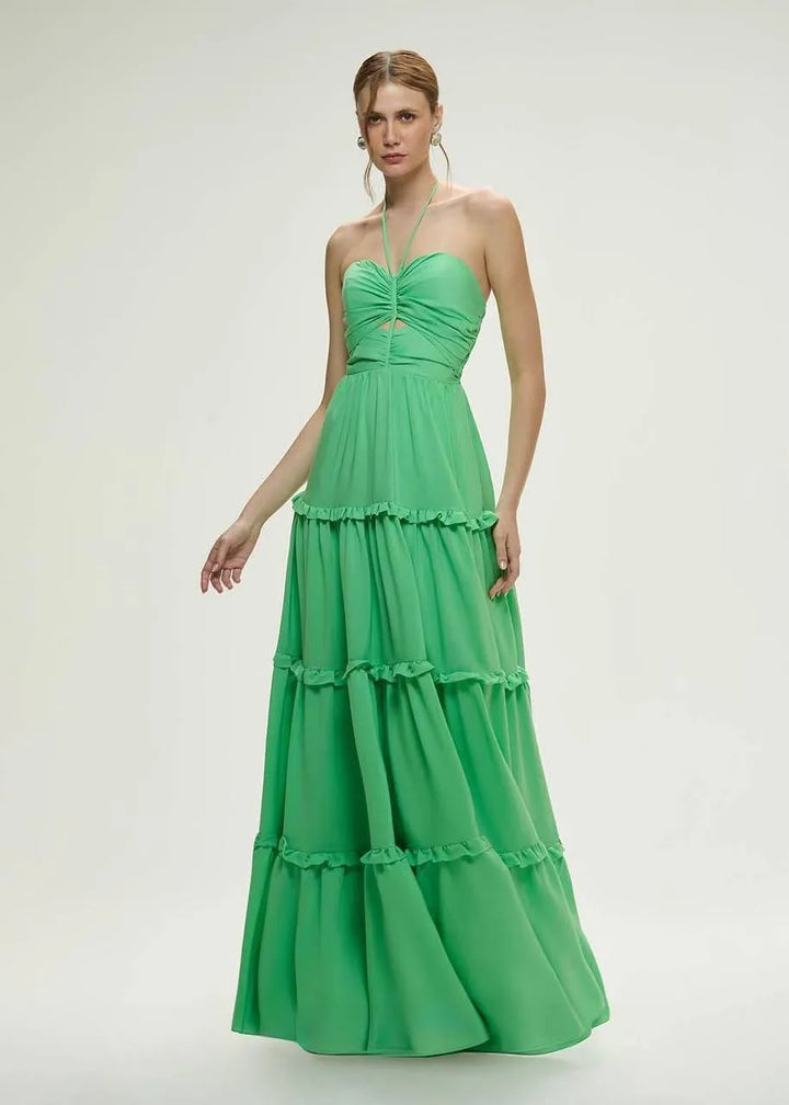 Lore - Long dress with Cutouts/ Ruffles
