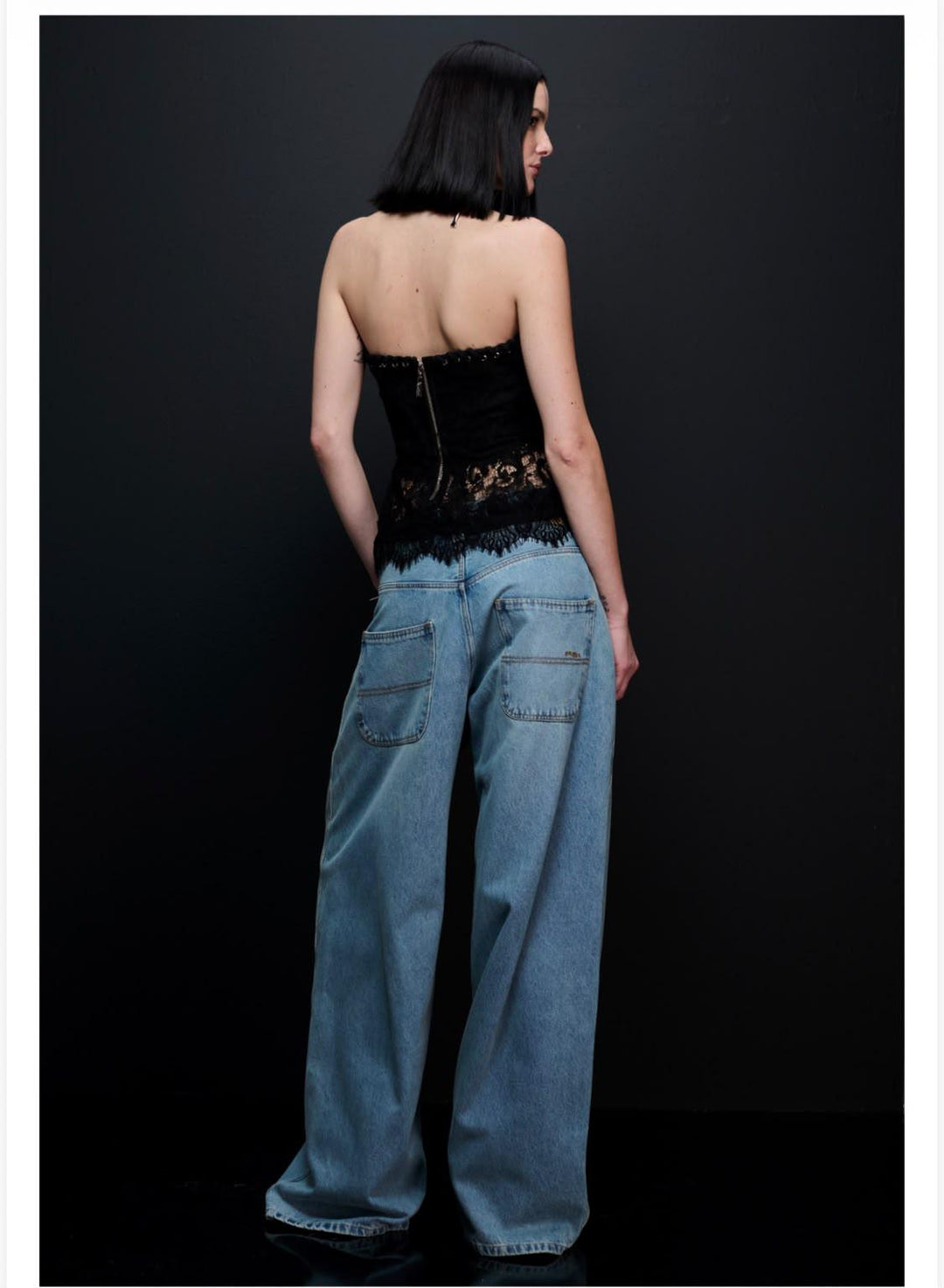 Caos - Lace-Front Corset Top