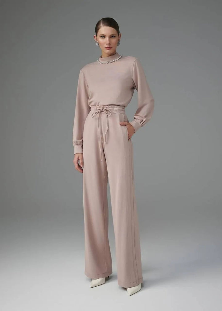 Lore - Embroidered Shirt/Fleece Pants Set