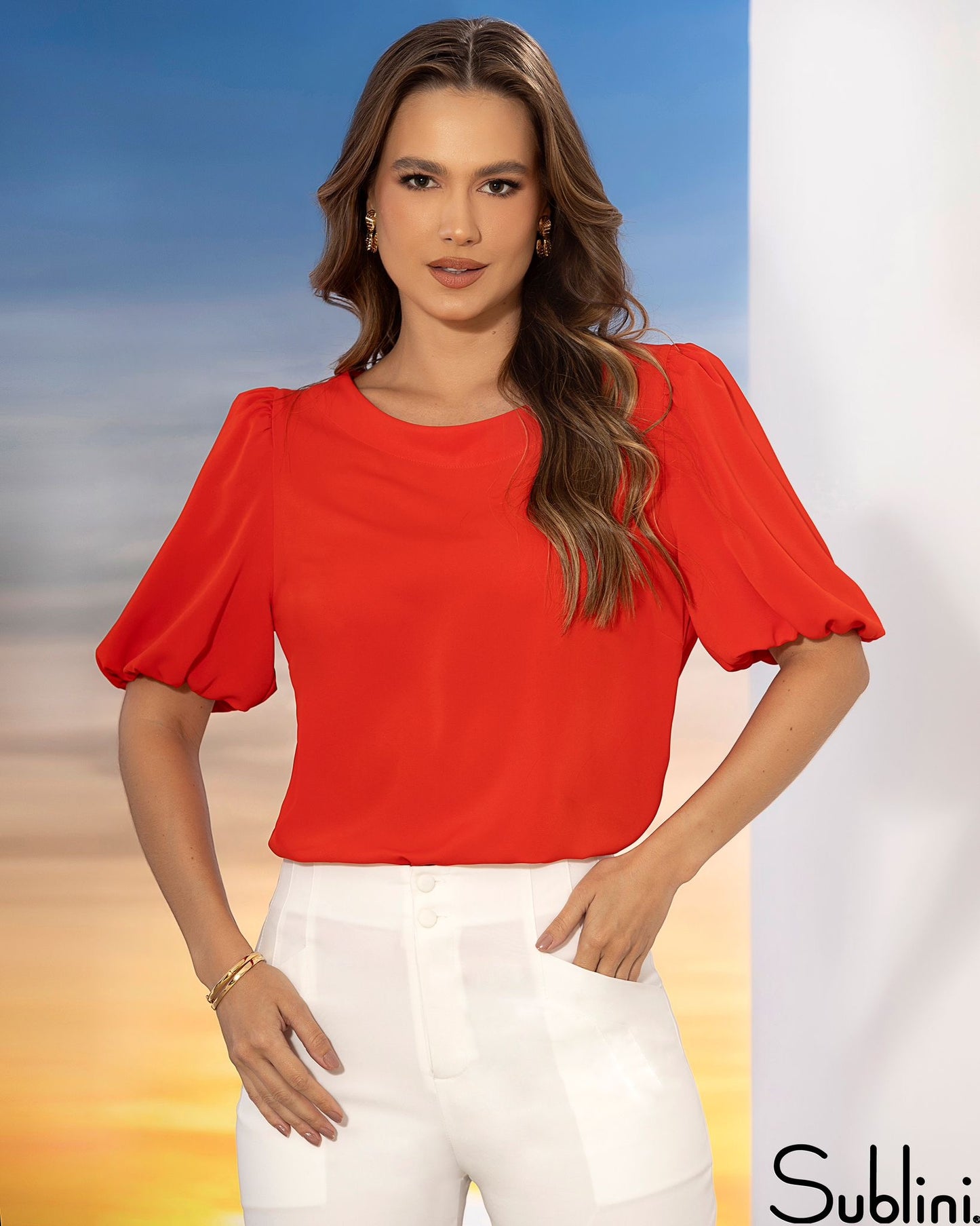 Sublini - Daiquiri Blouse With Balloon Sleeves