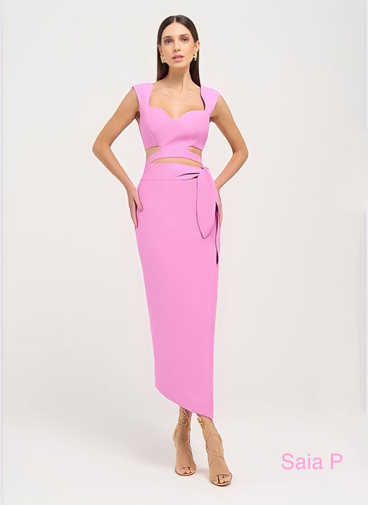 Skirt Midi Lore Tailored Tie-Up