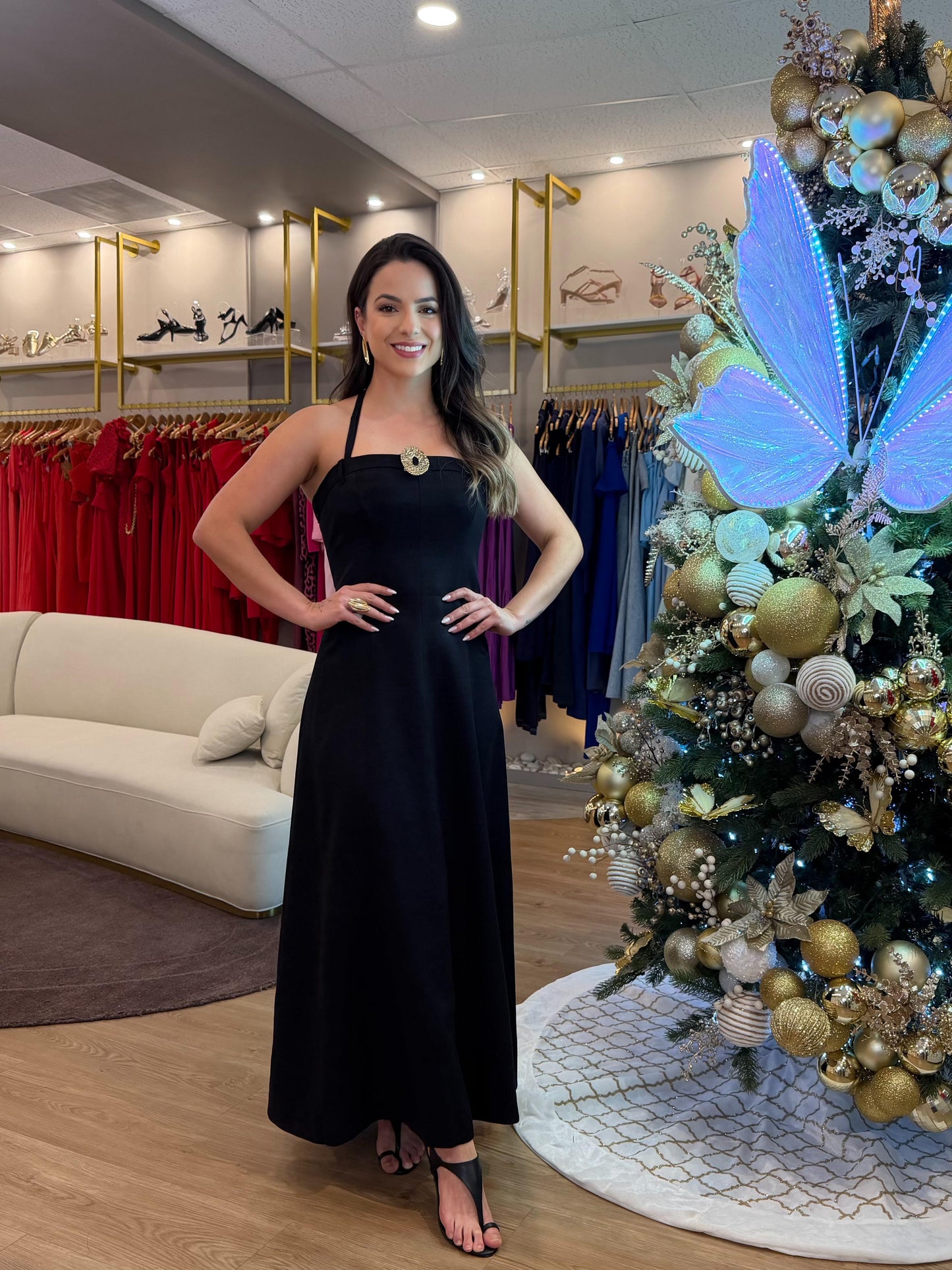 Bfly -  Tailored Dress with Gold Detail