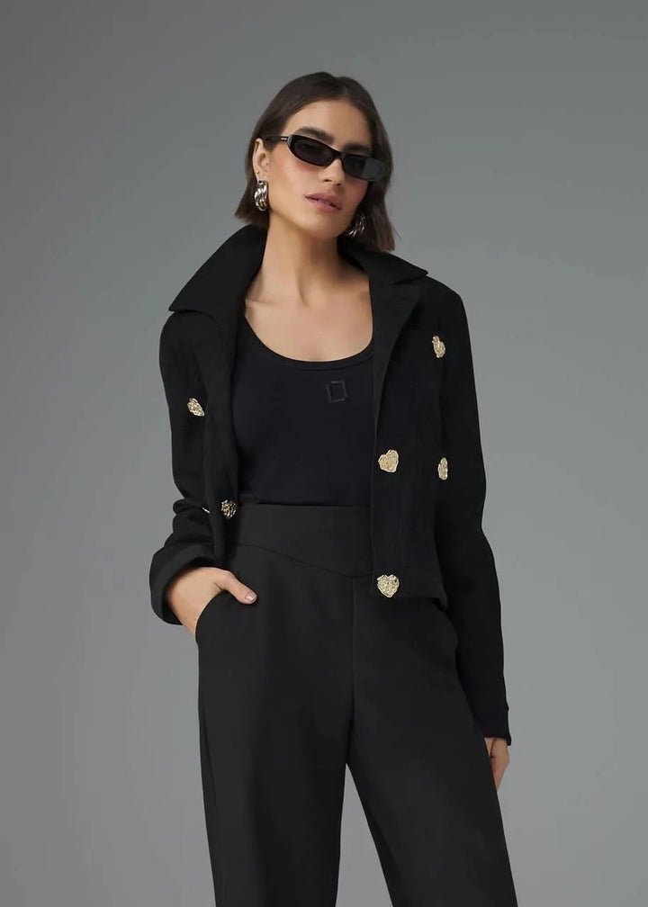 Lore - Coat/ Pants Heart Suede Set