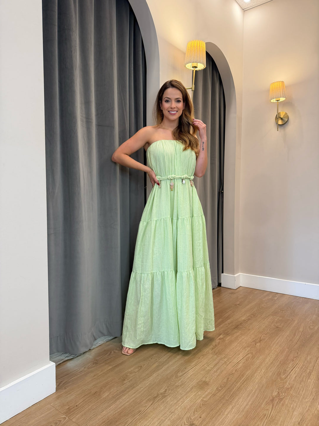 La Chocole - Long Strapless Voile Dress
