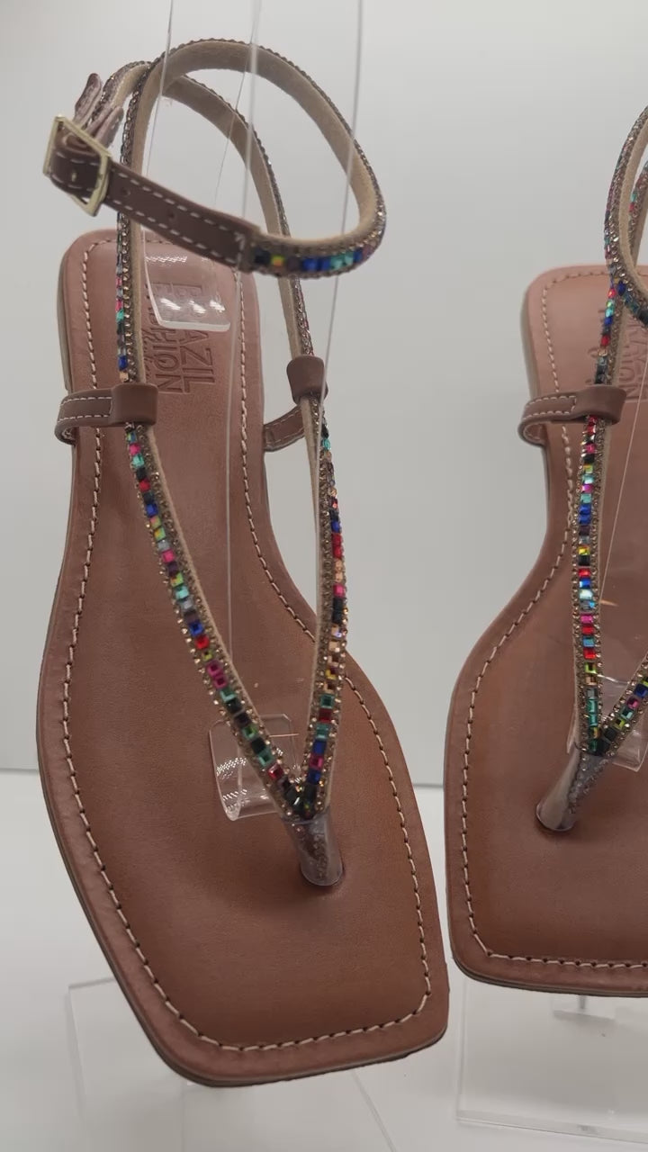 Bfb Shoes - Flat Brown Colored Rhinestone