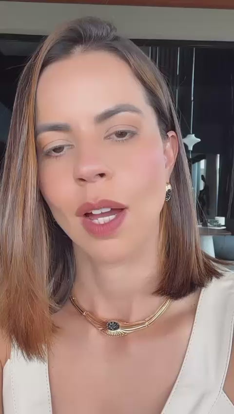 Nuria - Conjunto 3 peças Dourado e Preto